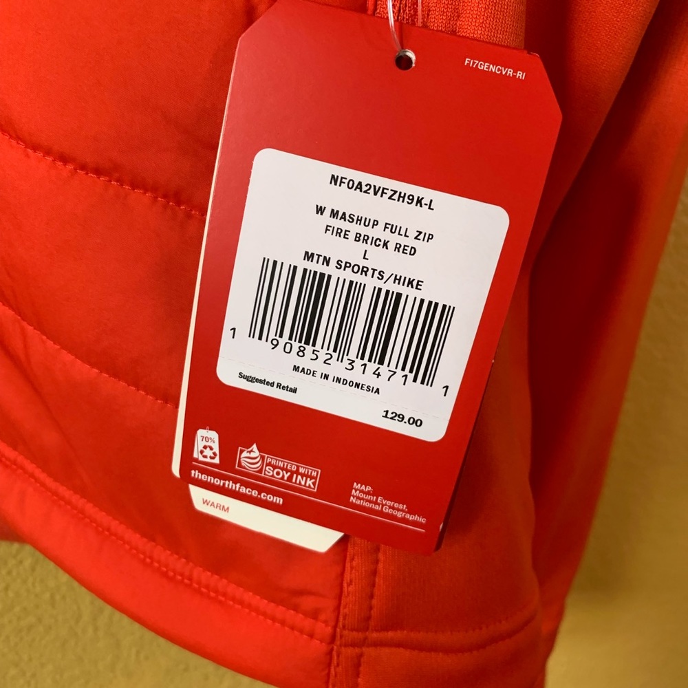 The North Face Mash Up Full Zip Jacket Red - Picture 7 of 7